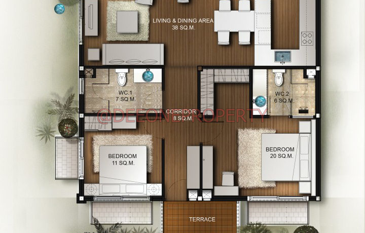 2 Bedroom Penthouse 120 Sqm